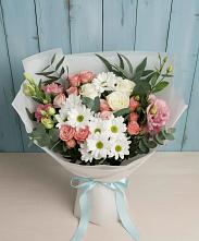 Букет цветов из:  Розы, Лизиантусы и Хризантемы #REPLACE_PRED# Угре