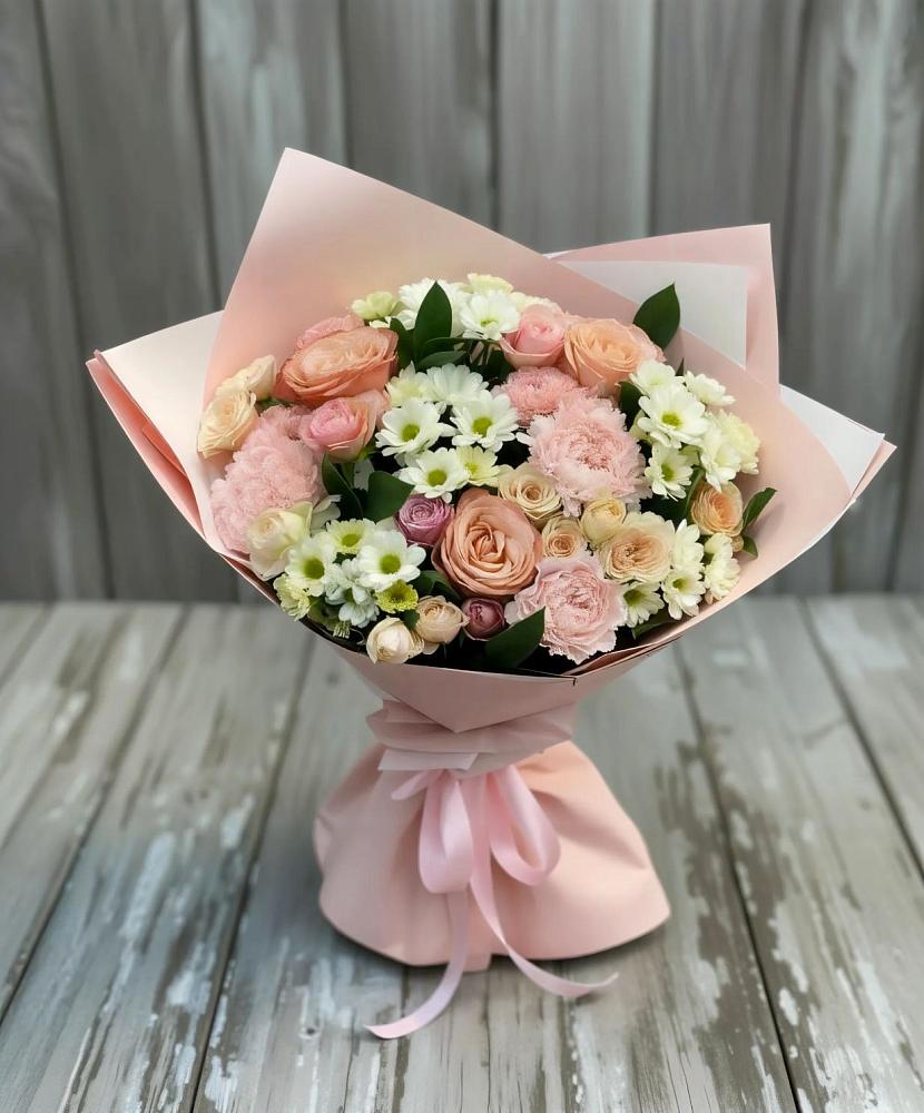 Букет цветов из: Гвоздики, Розы и Хризантемы в Угре