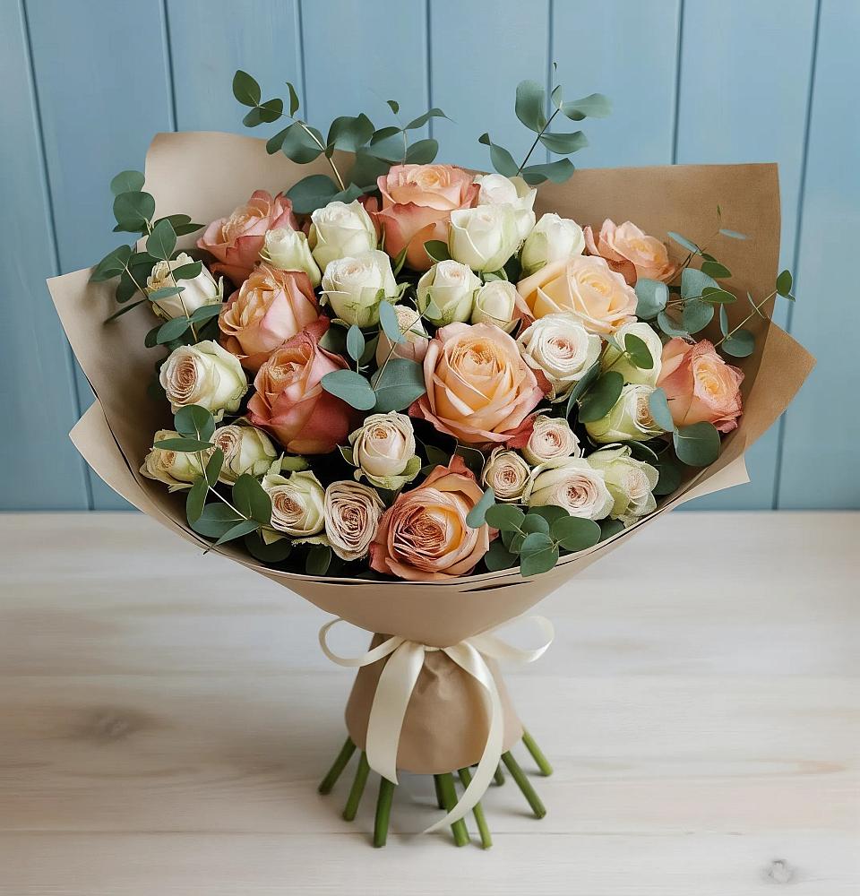 Букет цветов из: Альстромерии и Розы в Угре