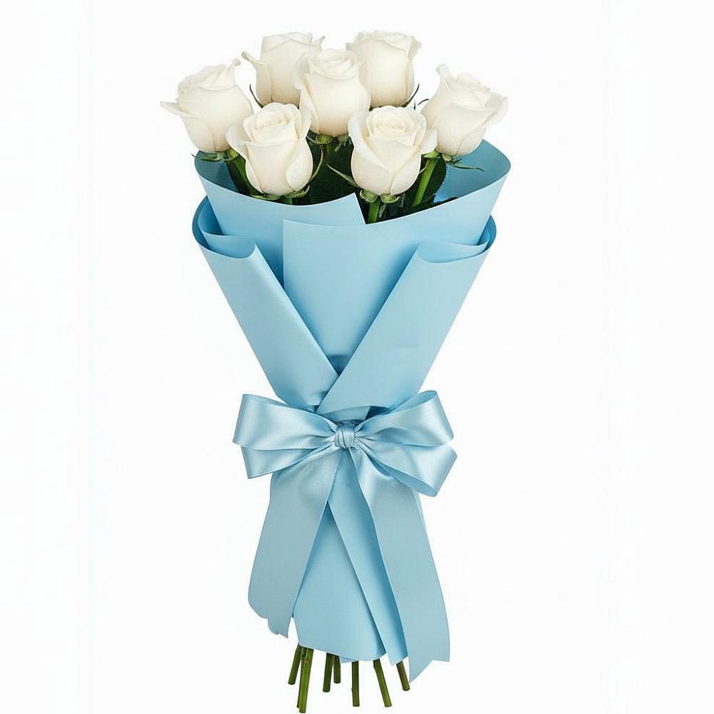 Букет 7 белых роз Проуд в Угре