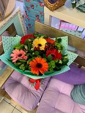 Букет цветов из:  Герберы, Хризантемы и Альстромерии #REPLACE_PRED# Угре