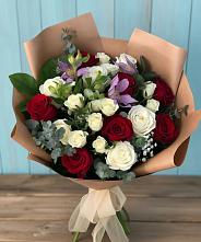Букет цветов из:  Розы и Альстромерии #REPLACE_PRED# Угре