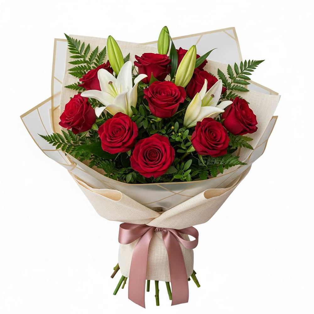 Букет цветов из: Лилии и Розы в Угре