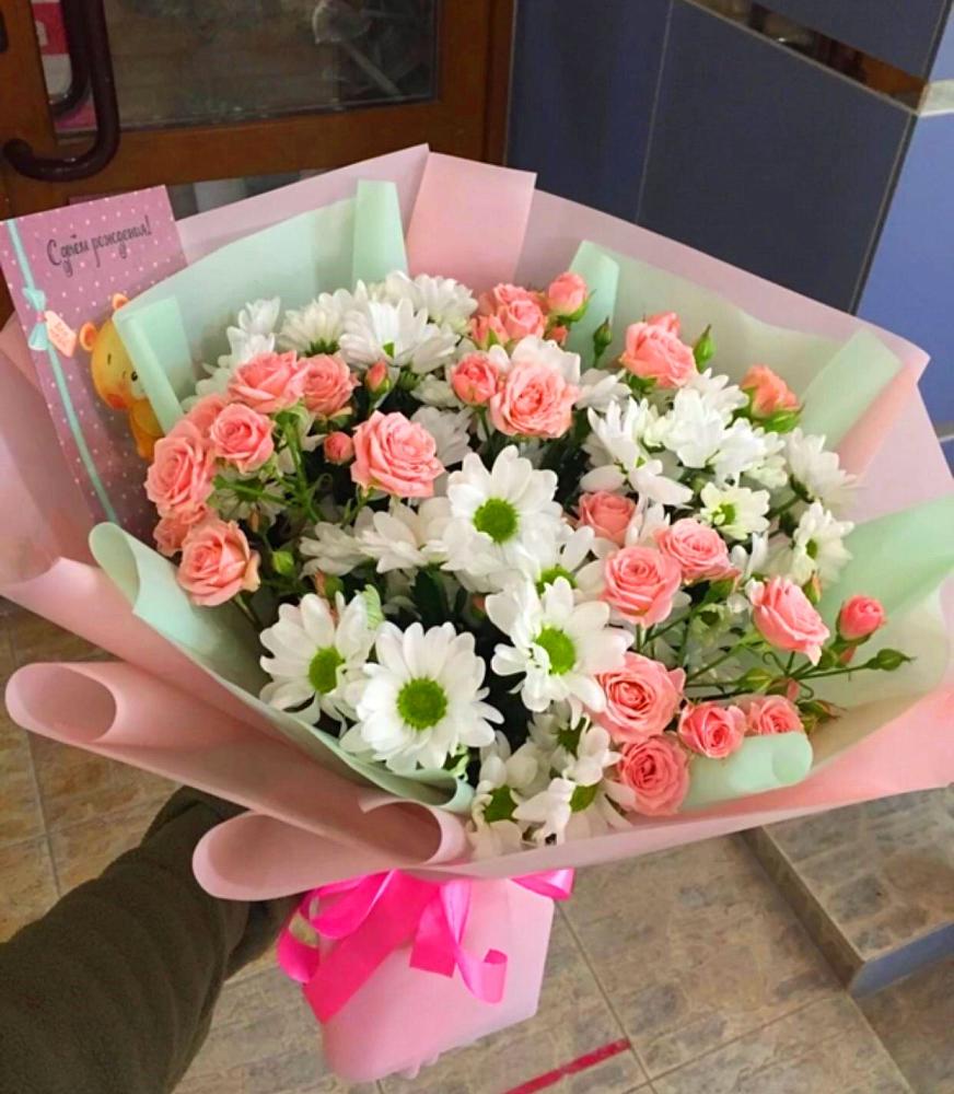 Букет цветов из: Розы и Хризантемы в Угре