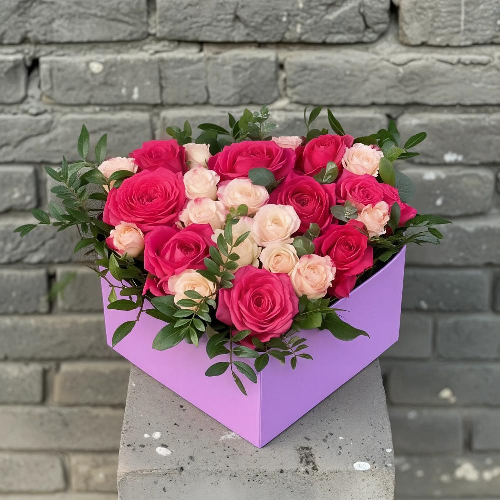 Цветочная композиция из Розы в коробке в Угре