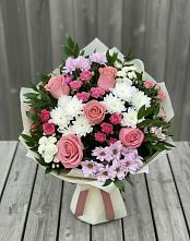 Букет цветов из:  Альстромерии, Гвоздики, Розы и Хризантемы #REPLACE_PRED# Угре