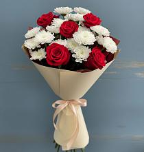 Букет цветов из:  Розы и Хризантемы в Угре