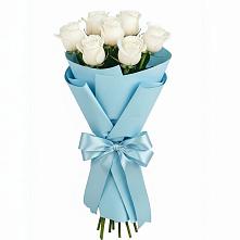 Букет 7 белых роз Проуд в Угре