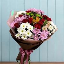 Букет цветов из:  Розы, Хризантемы и Альстромерии в Угре