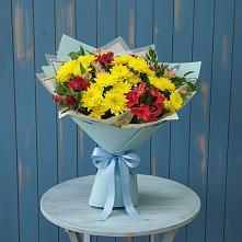 Букет цветов из:  Альстромерии и Хризантемы в Угре