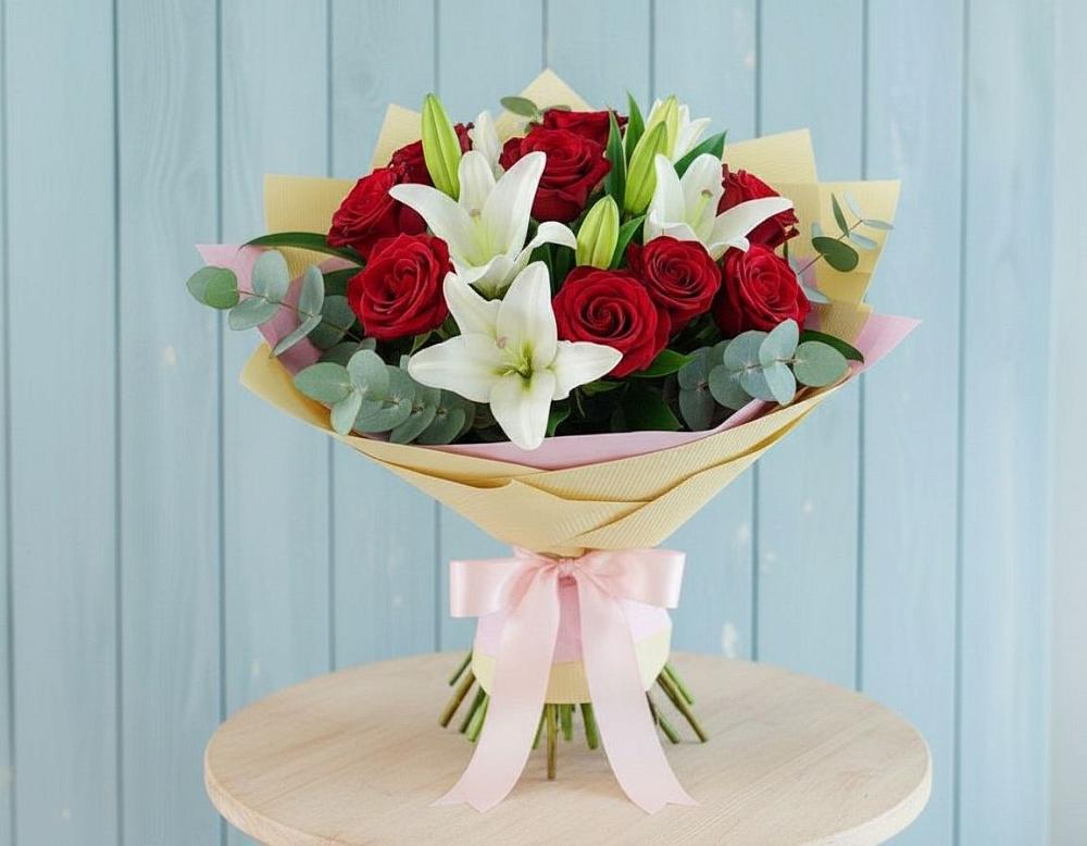 Букет цветов из: Лилии и Розы в Угре